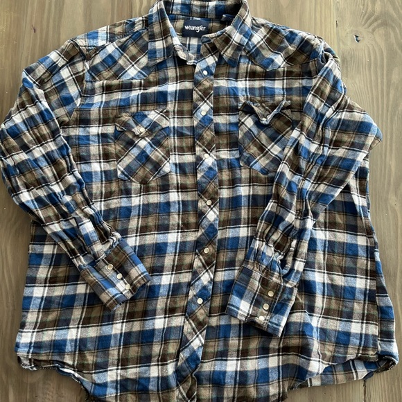 Wrangler Other - WRANGLER Mens Button Up Flannel long sleeve Shirt size: XXL